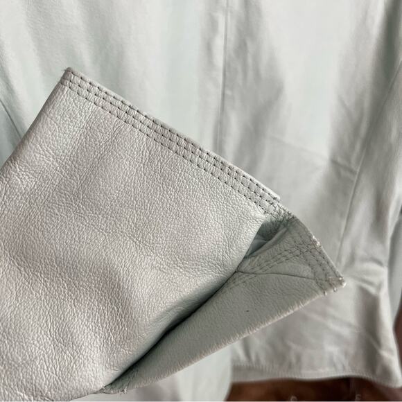 Chadwicks Mint Green Green Leather Jacket Size 14 - Picture 6 of 16